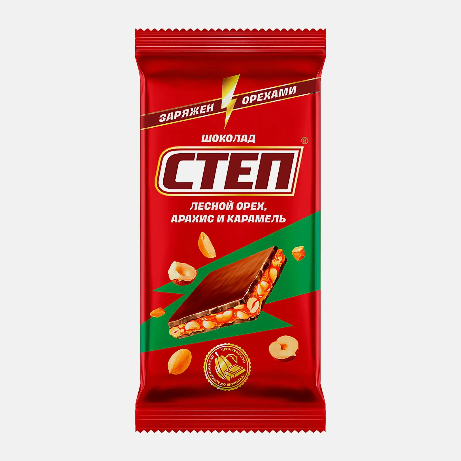 Изображение товара Шоколад Степ молочный с лесным орехом 80г