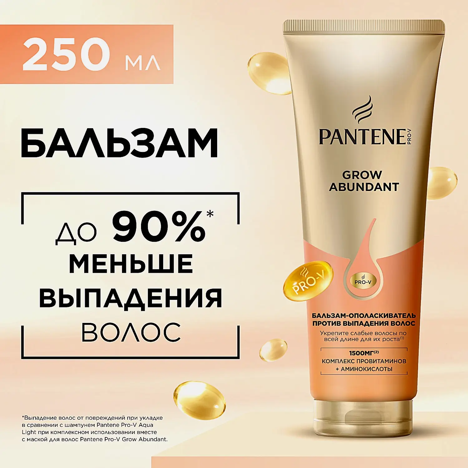 Бальзам ополаскиватель против выпадения волос Grow Abundant Pantene 250мл - фото 2