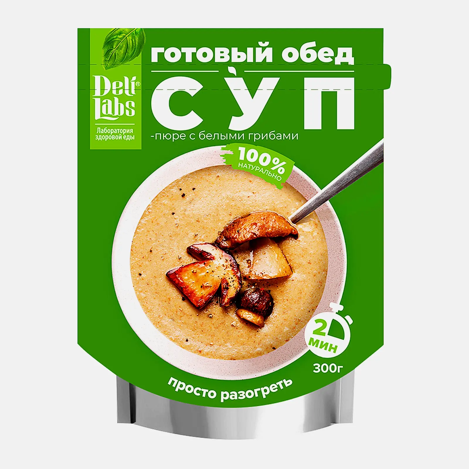 Изображение товара Суп-пюре Delilabs Белые грибы 0.3 кг