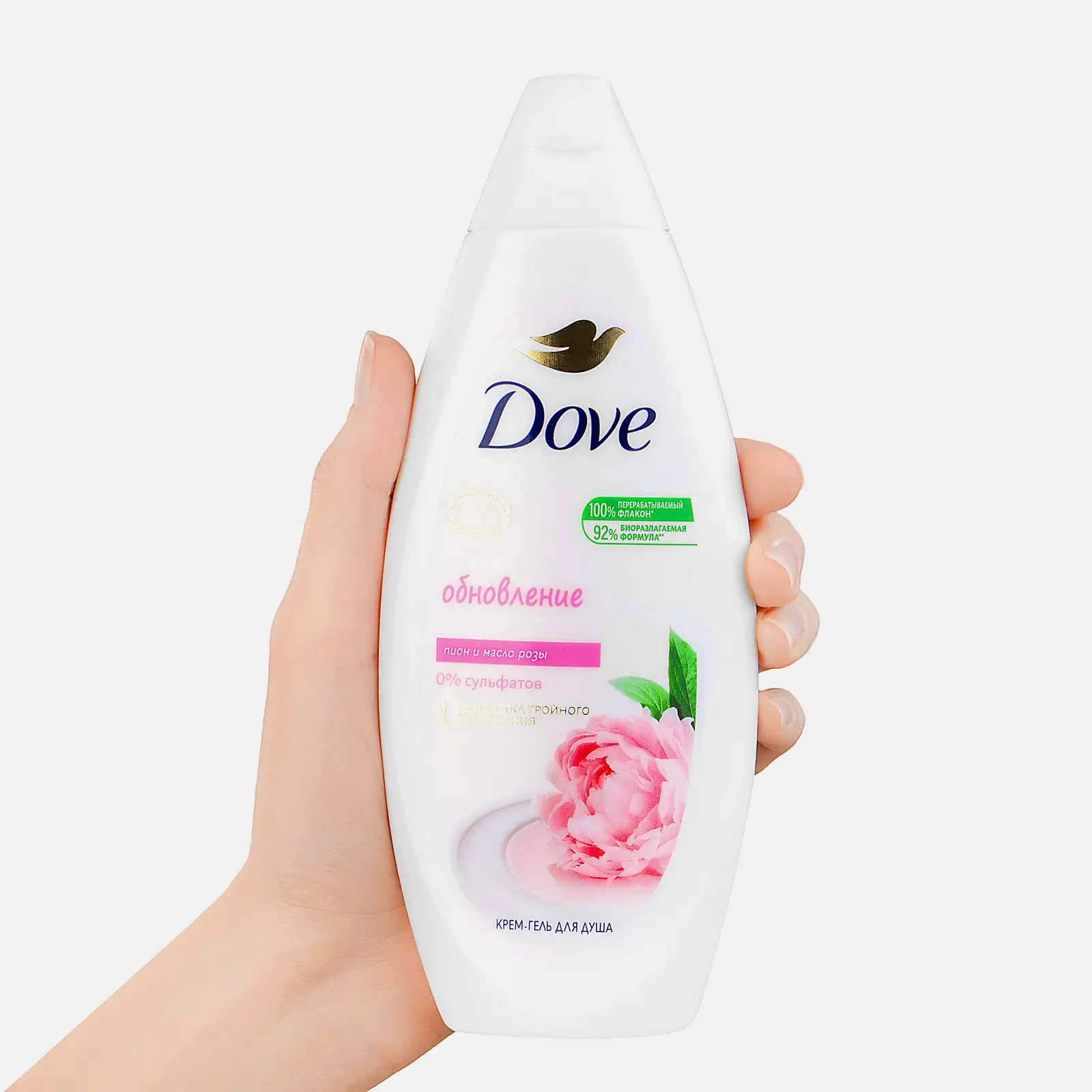 Крем-гель для душа Дав Сливочная ваниль и пион 250мл