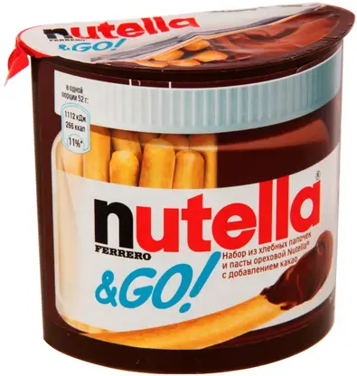 Изображение товара Паста ореховая с хлебными палочками Nutella 52г