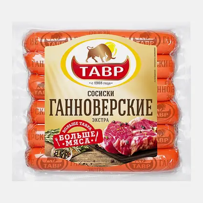 Сосиски Тавр Ганноверские Экстра 600г