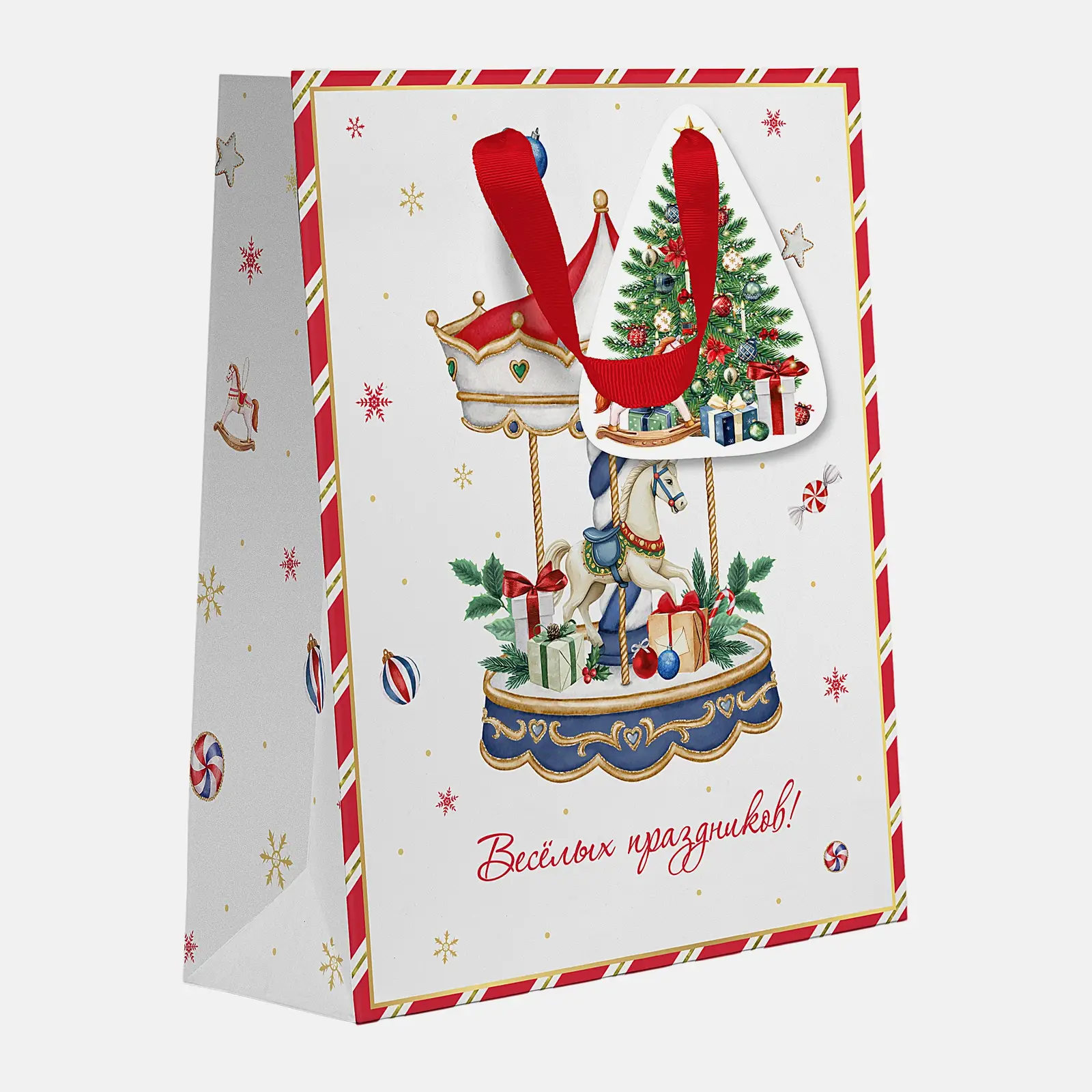 Подарочный пакет New Years Joy Сити Хоум Трейд 22.7*18*10см в ассортименте - фото 4