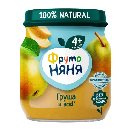 Изображение товара Грушевое пюре с 4 месяцев Фрутоняня 100г