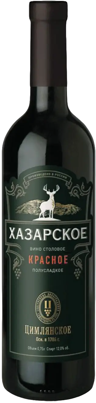 Изображение товара Вино Хазарское красное полусладкое 12% 750мл натуральное российское
