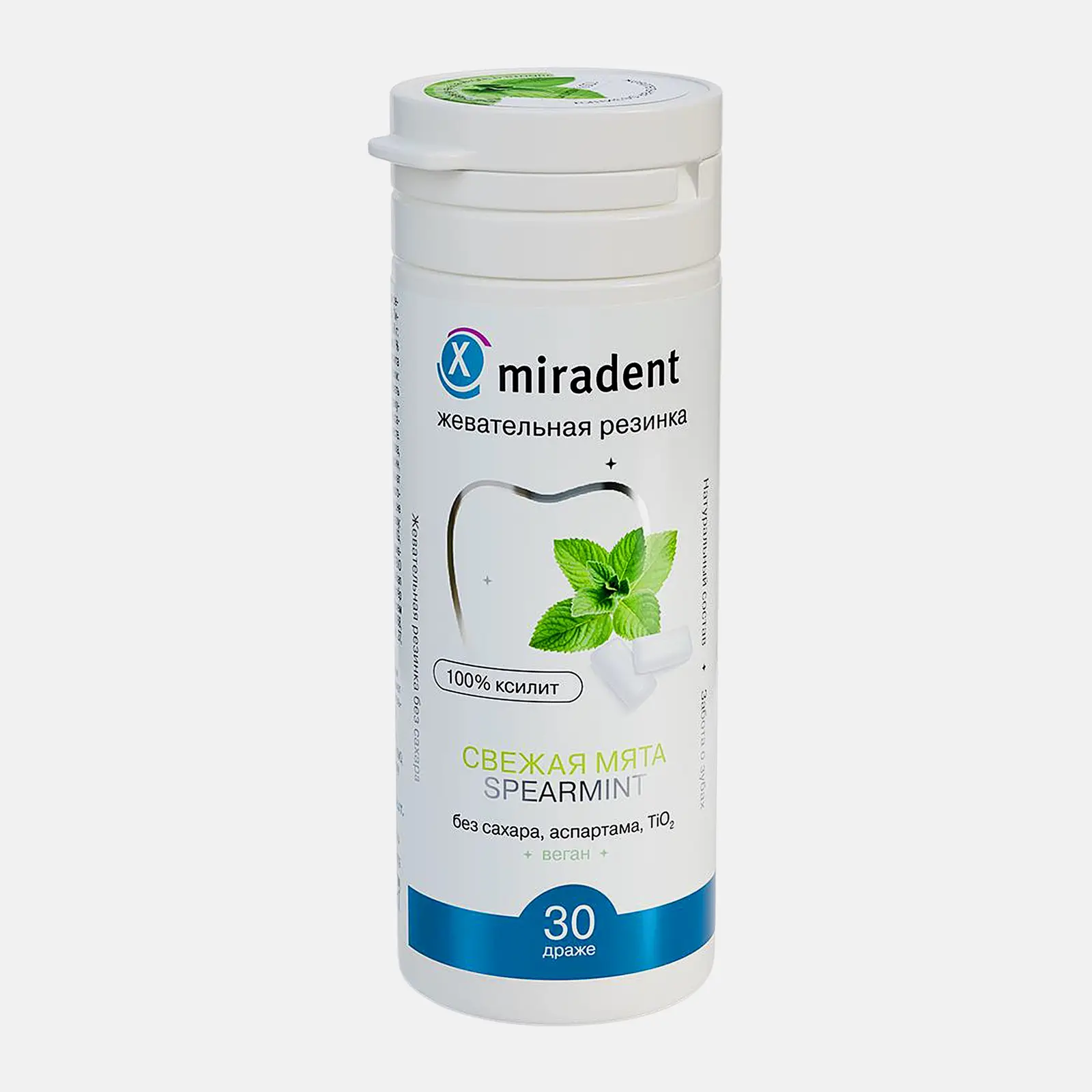 Изображение товара Жевательная резинка с ксилитом Свежая мята Miradent 32.4г