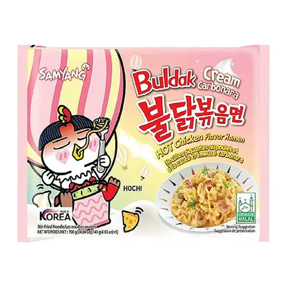 Изображение товара Лапша быстрого приготовления Hot Chicken Cream Carbonara Samyang Buldak 140г