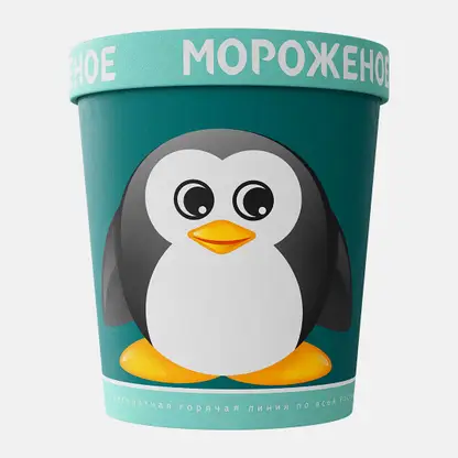 Мороженое пломбир Манго-кокос 33 Пингвина 12% 330г