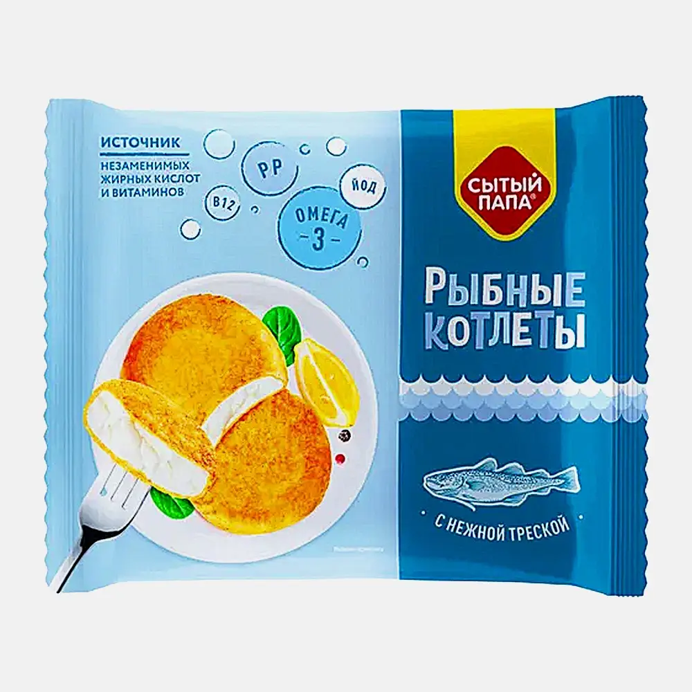 Котлеты Сытый папа рыбные тресковые 300г