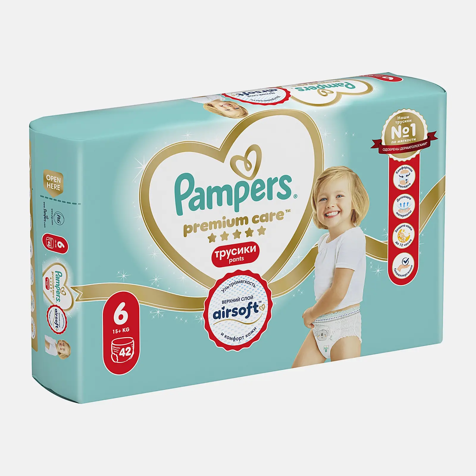 Подгузники-трусики Pampers Premium Care pants 6 15кг+ 42шт - фото 2