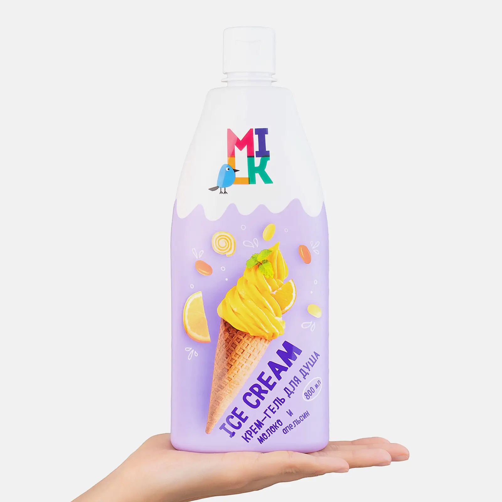 Гель-крем для душа Milk Молоко-апельсин 800мл - фото 4
