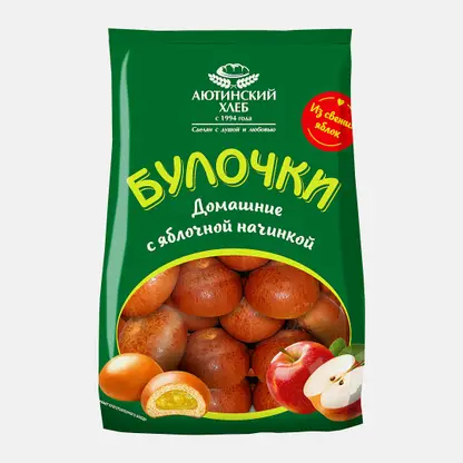 Булочки Домашние с яблочной начинкой Аютинский хлеб 200г