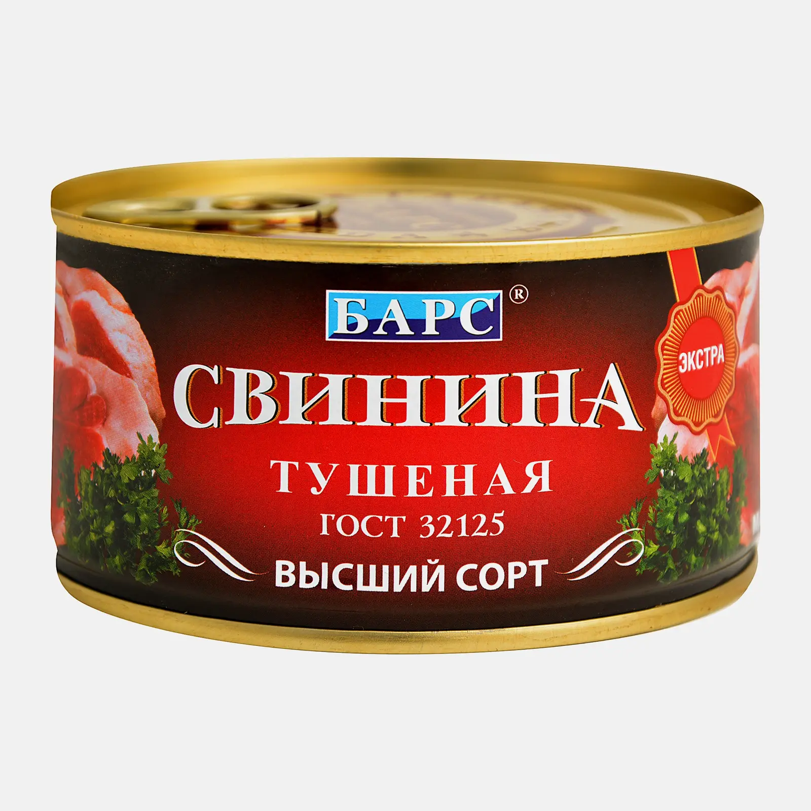 Изображение товара Свинина Барс тушеная высшего сорта 325г мясные консервы
