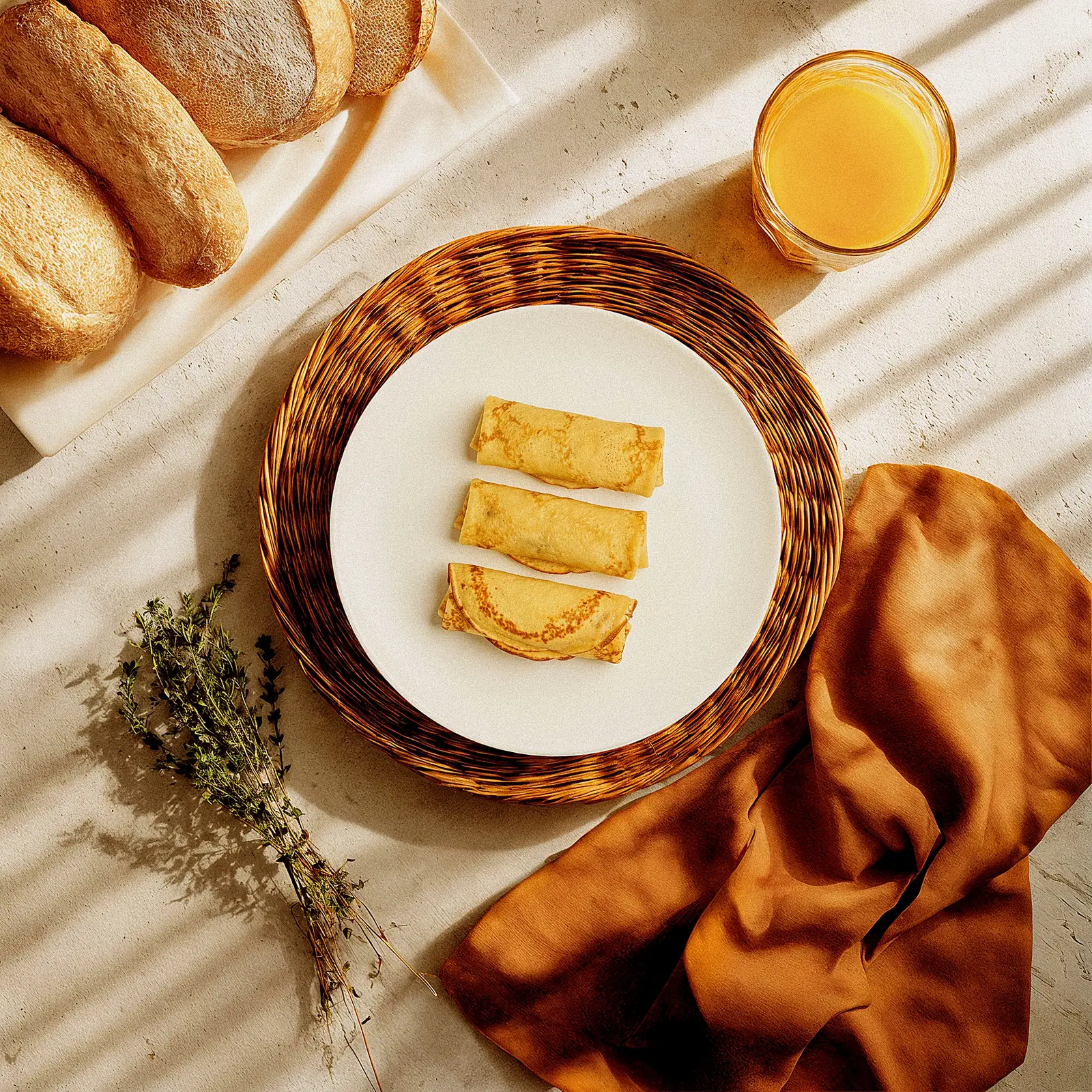 Блинчики Цезарь с курицей