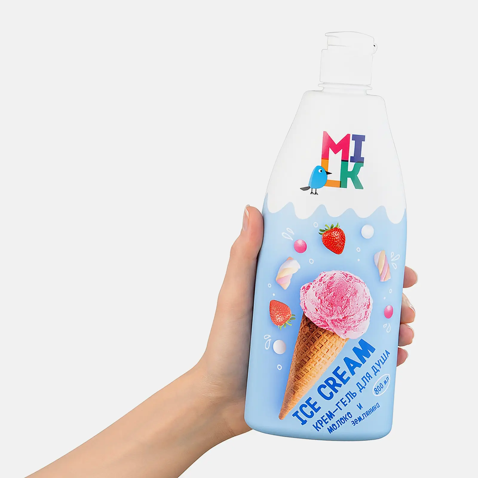 Гель-крем для душа Milk Молоко и земляника 800мл