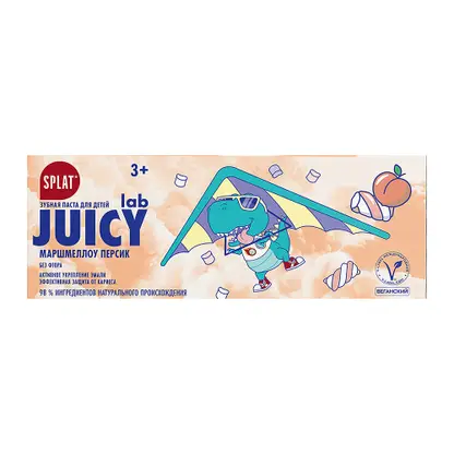 Изображение товара Детская зубная паста без фтора маршмеллоу и персик Splat Juicy Lab 55мл
