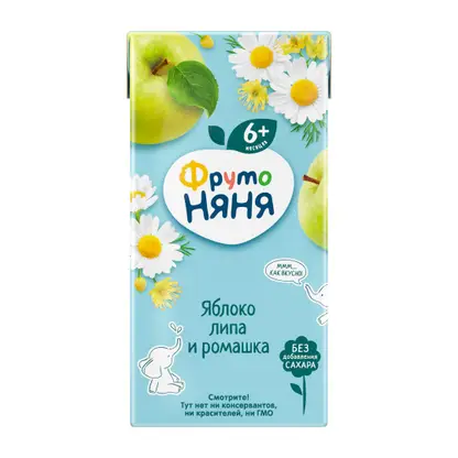 Изображение товара Напиток Яблоко с липой и ромашкой с 6 месяцев Фрутоняня 200мл