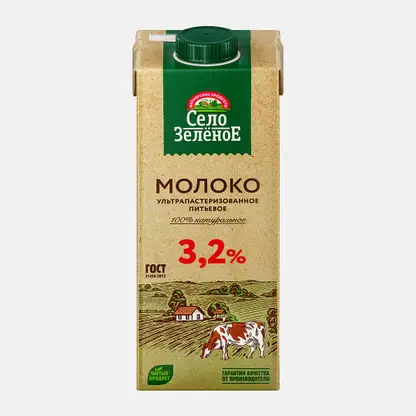 Молоко Село Зеленое ультрапастеризованное 3.2% 950мл