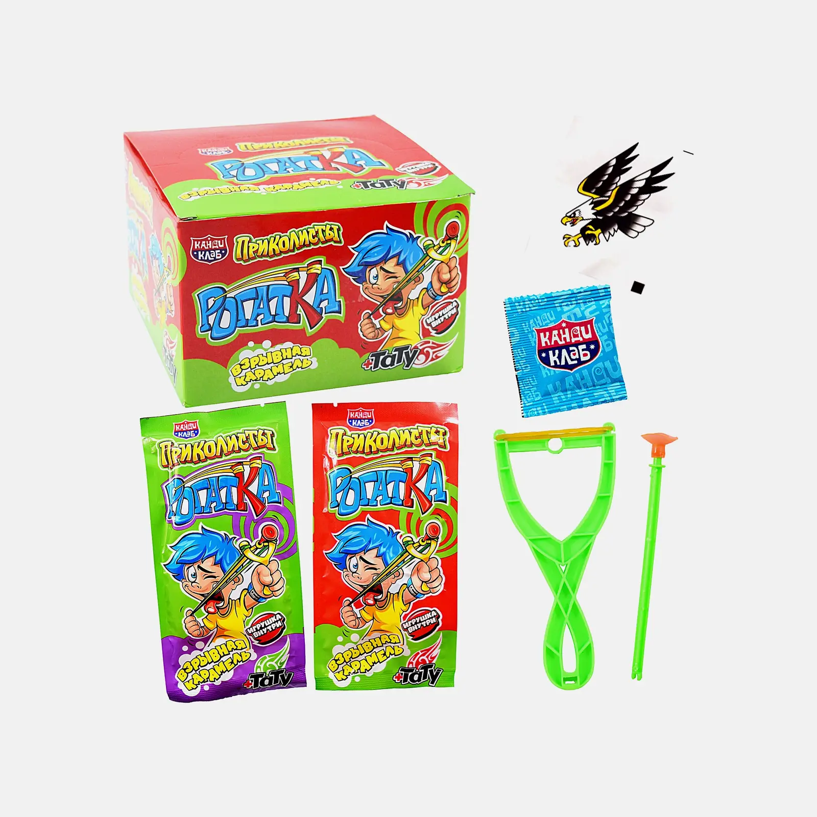 Изображение товара Карамель взрывная с тату Рогатка Канди Трейд 1г