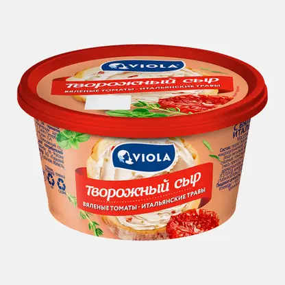 Сыр творожный Viola с вялеными томатами и итальянскими травами 64% 140г