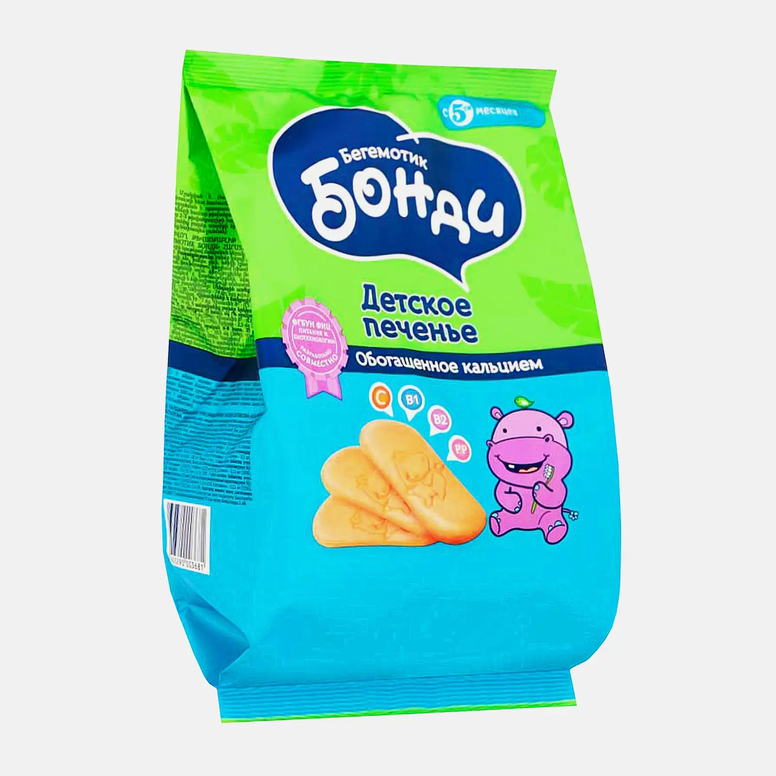 Изображение товара Печенье Бегемотик Бонди детское обогащенное кальцием 180г