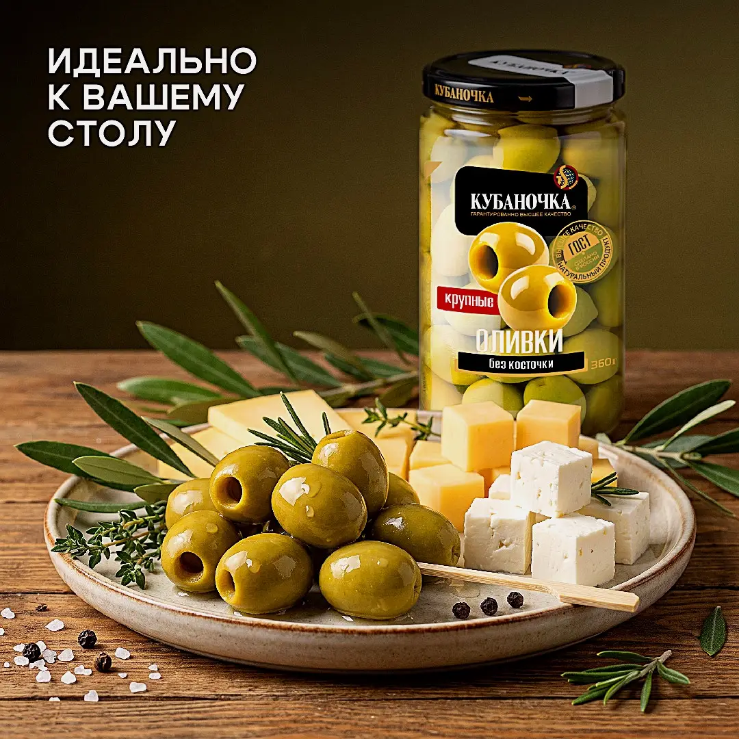Оливки без косточки крупные Кубаночка 360г - фото 4
