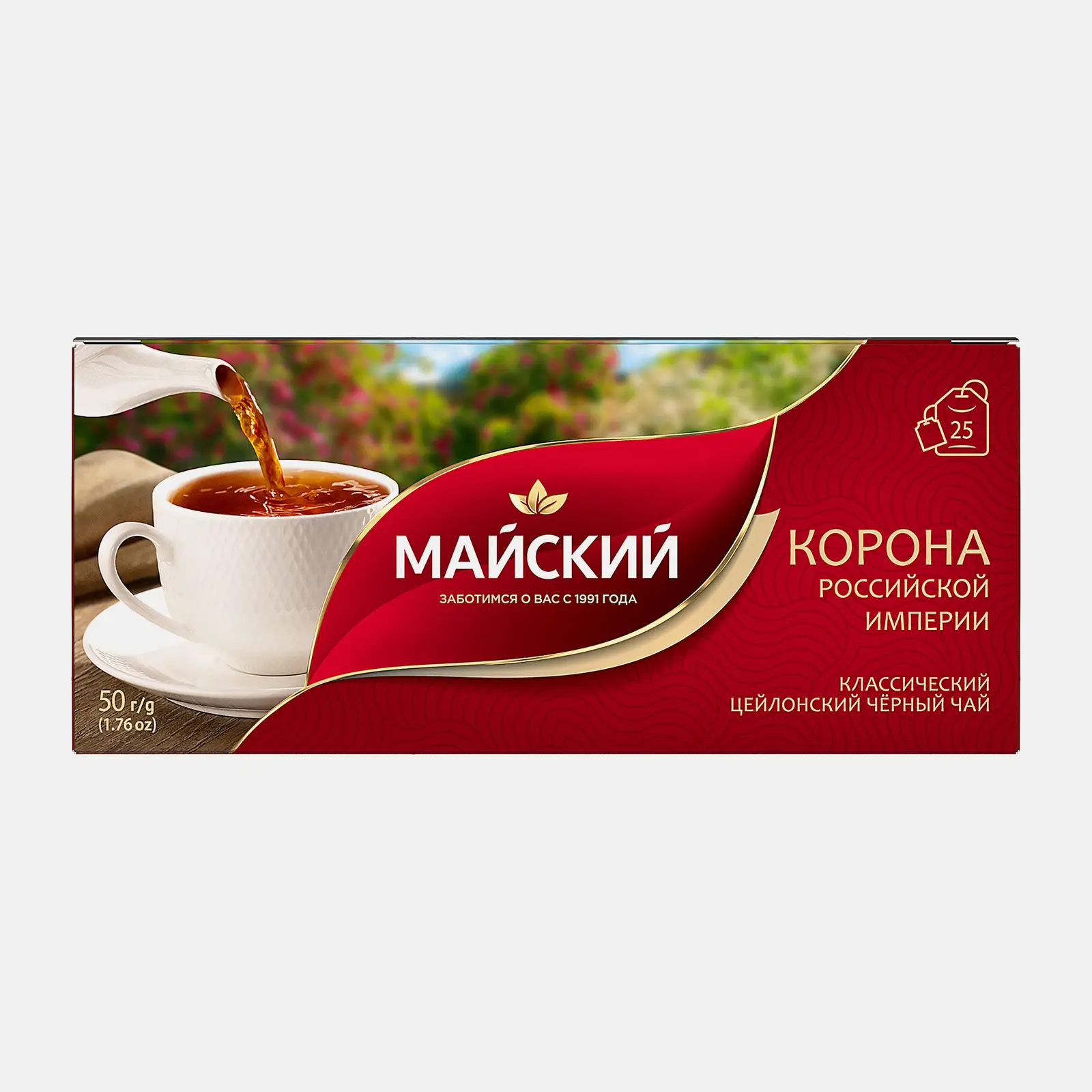 Изображение товара Черный чай Майский Корона Российской Империи 25 пакетов по 50 г