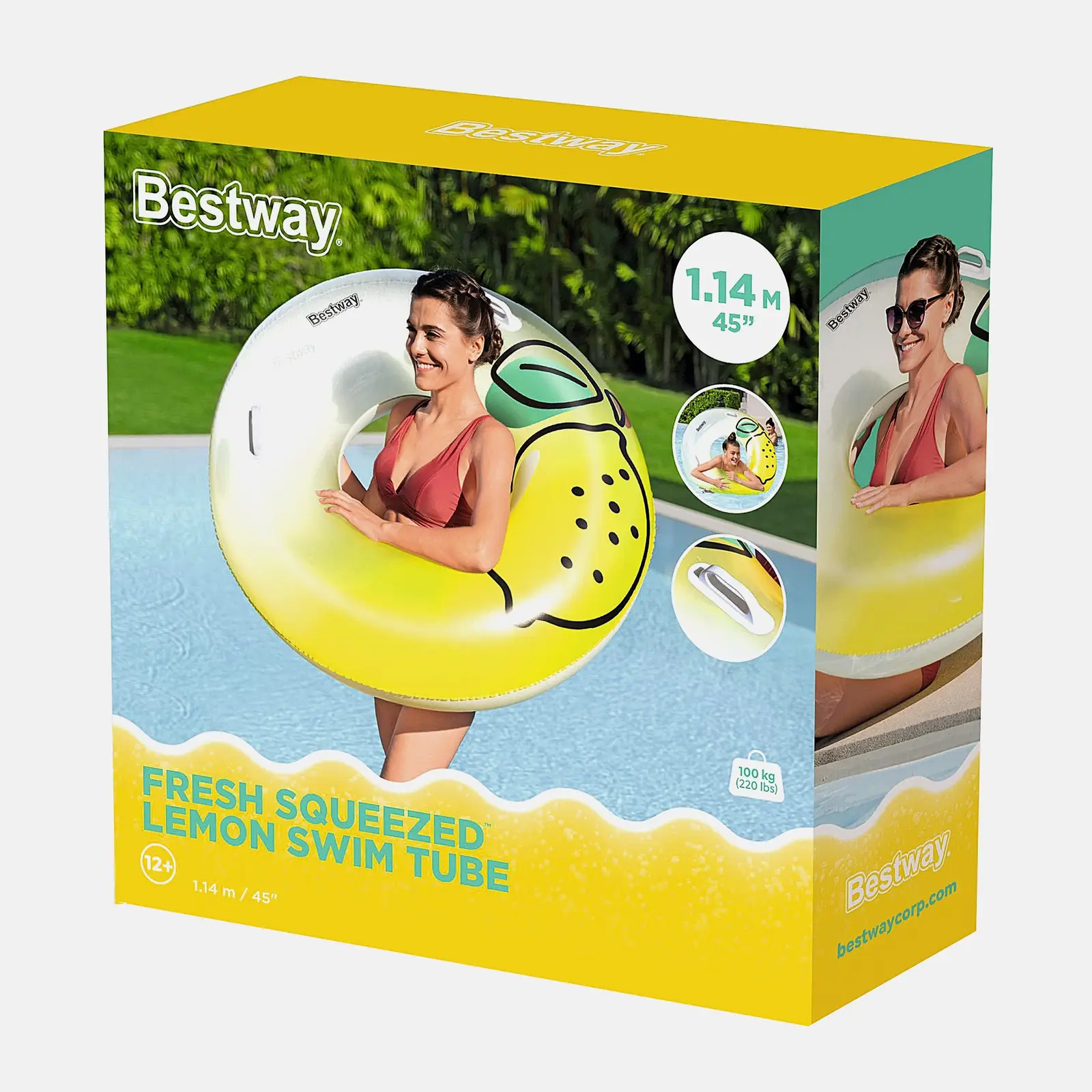Круг надувной для плавания Лимон 114см Bestway