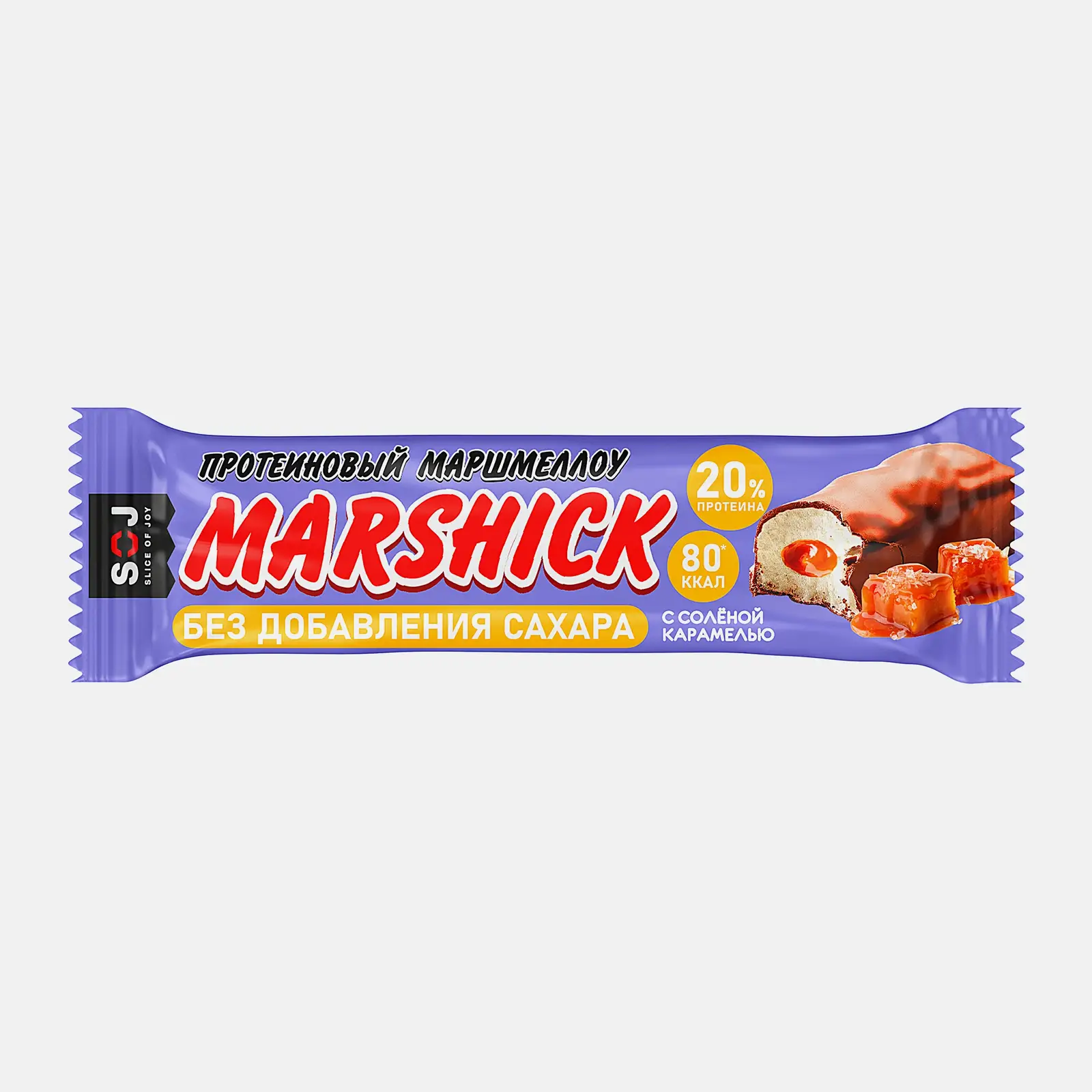 Батончик Marshick протеиновый соленой карамелью в молочном шоколаде без сахара Soj 30г Батончик Marshick протеиновый соленой карамелью в молочном шоколаде без сахара Soj 30г