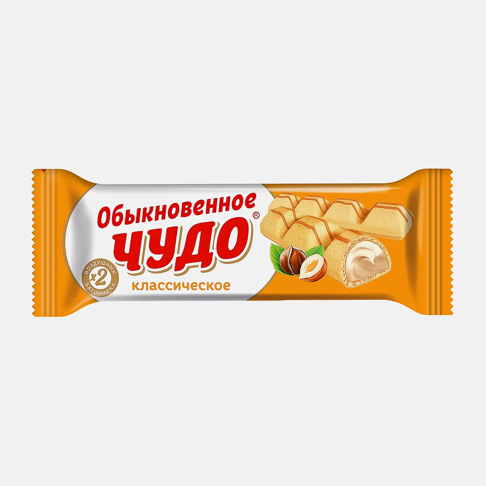 Изображение товара Вафельный батончик Обыкновенное чудо 40г с шоколадной глазурью и орехами