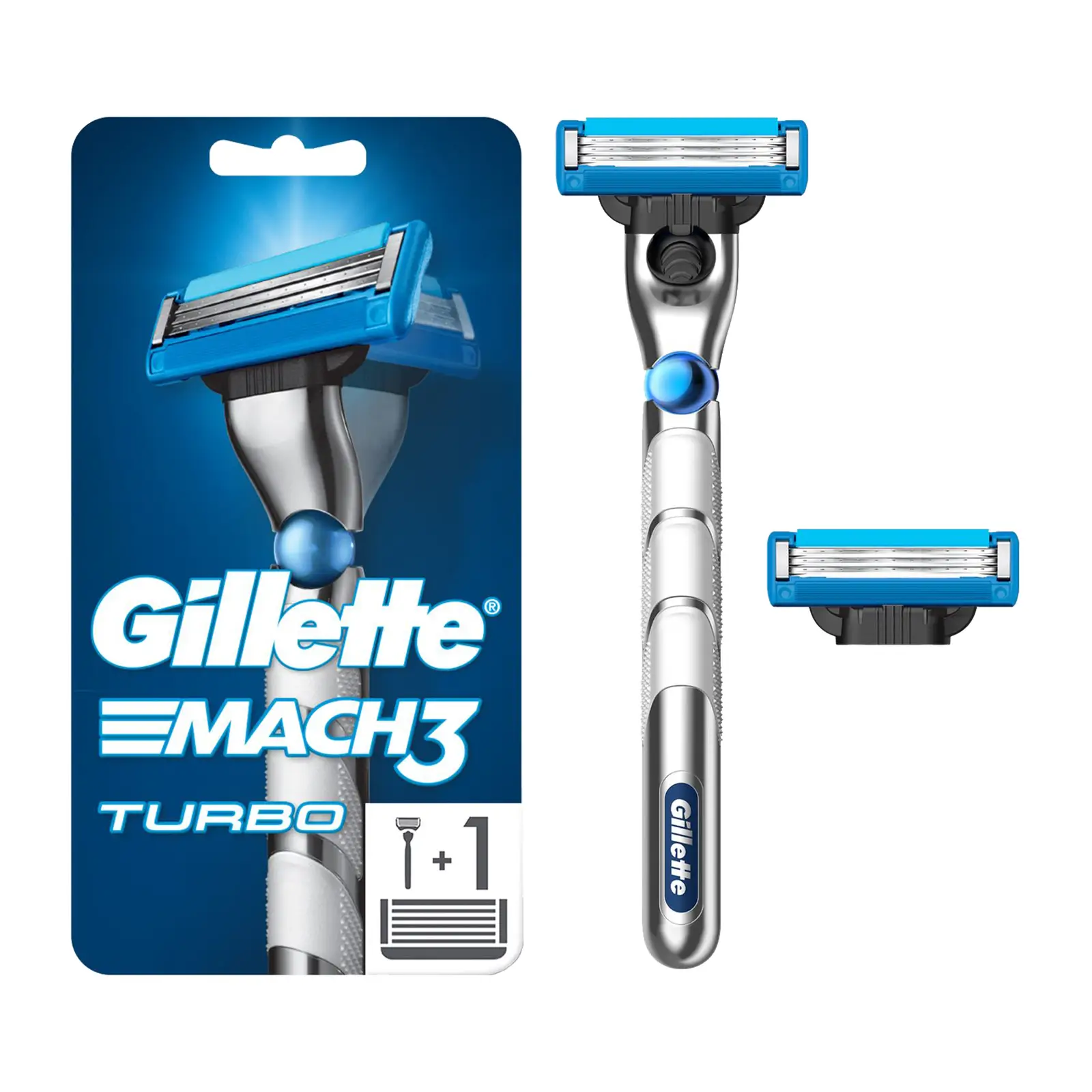 Бритва Gillette Mach3 Turbo с 2 сменными кассетами
