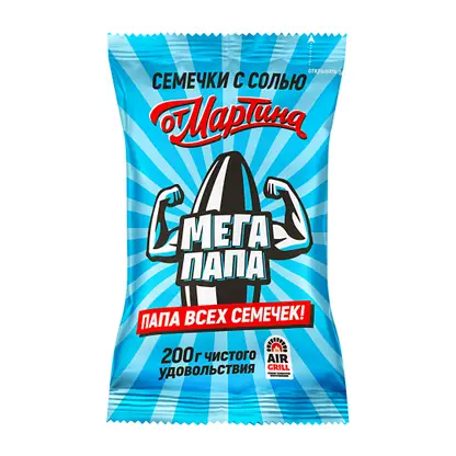 Изображение товара Семечки От Мартина мегапапа полосатые с солью 200г