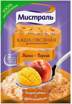 Каша овсяная Мистраль манго-персик 240г