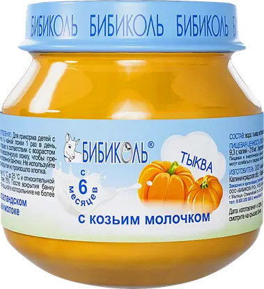 Бибиколь Пюре тыква/козье молоко с 6 месяцев 80г ст/бан