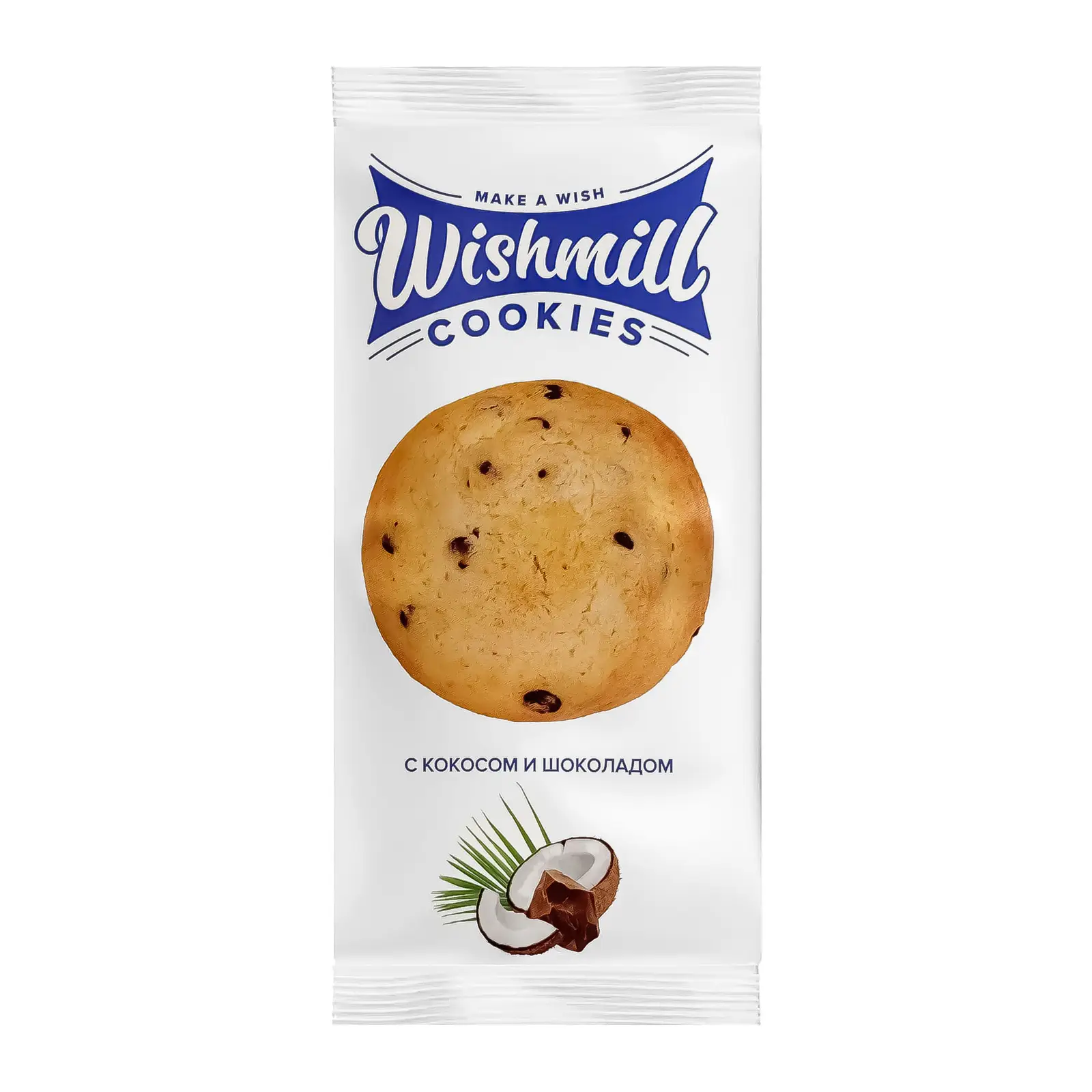 Изображение товара Кукис с кокосом и шоколадом 180г вкусное печенье для сладкоежек