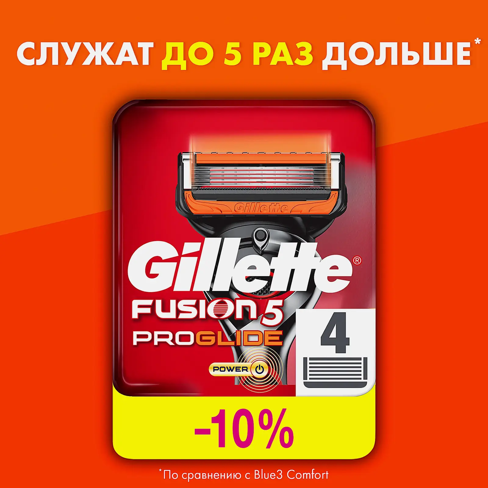 Кассеты для бритья Gillette Fusion Proglide Power 4шт