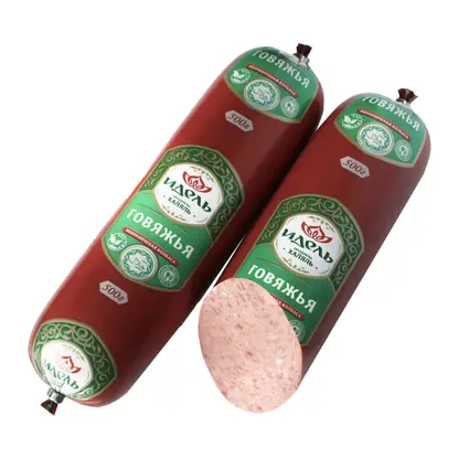 Изображение товара Колбаса Идель Говяжья халяль полукопченая 500г