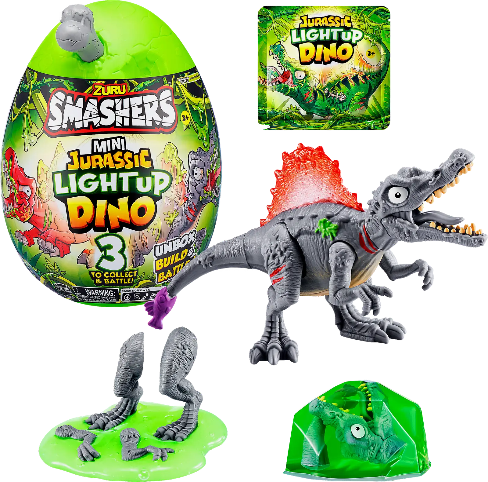 Набор игровой Zuru Smashers mini Jurassic LightUp 369г 19.4*12.5*14.2см - фото 3