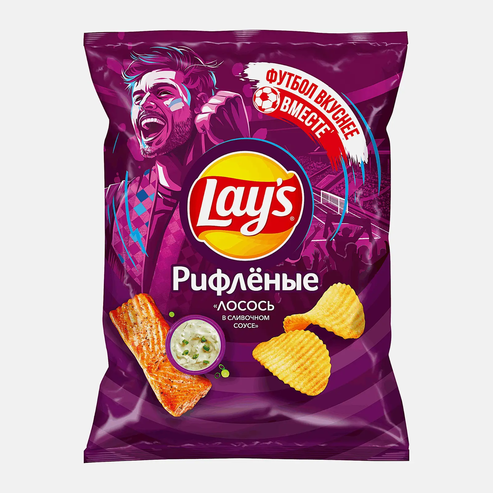 Чипсы Lays Рифлёные Лосось в сливочном соусе 140г