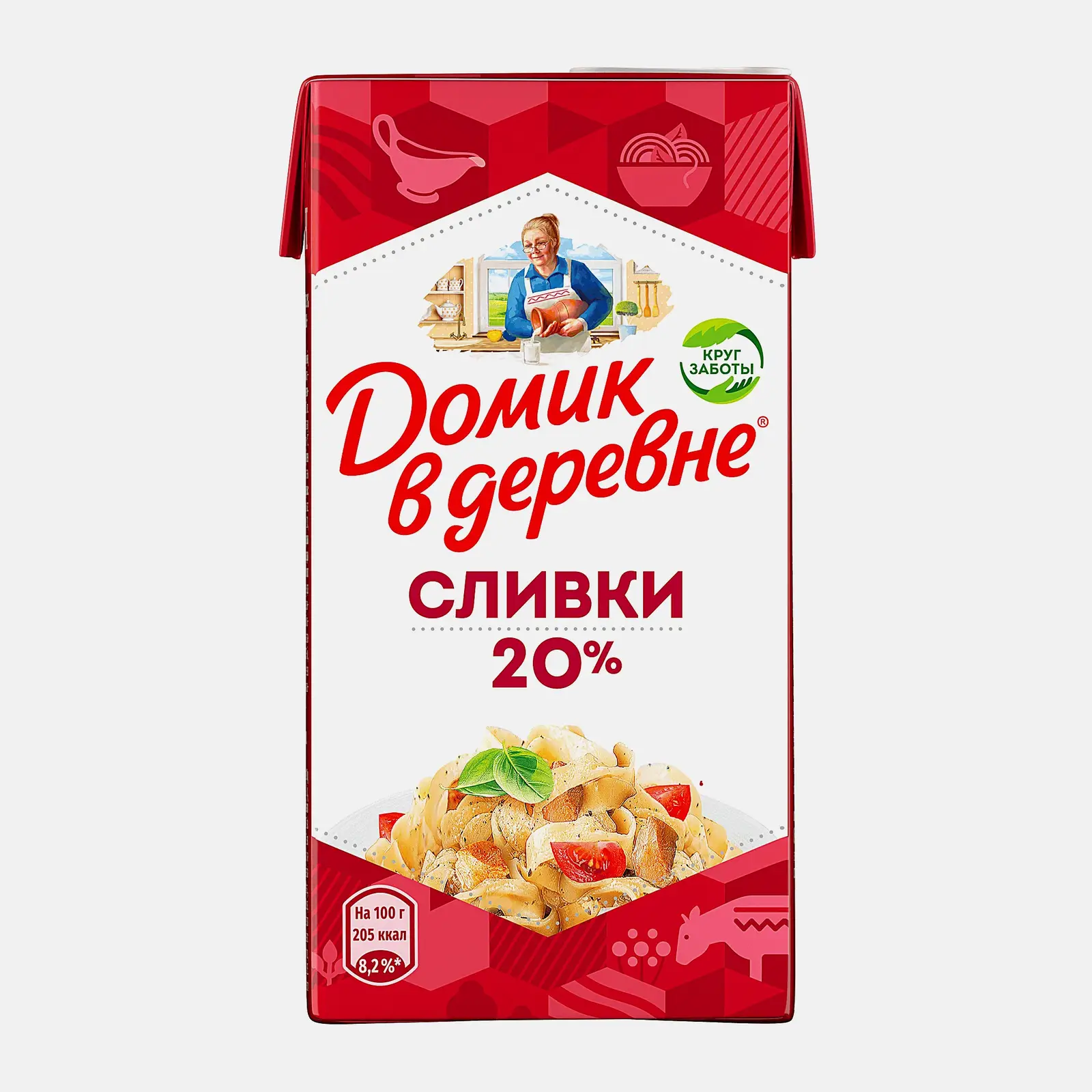 Изображение товара Сливки стерилизованные Домик в деревне 20% 480г