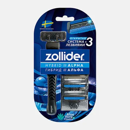 Бритва Zollider Hybrid 3 alpha 3 лезвия + 3 кассеты