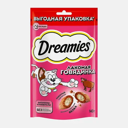 Лакомство для кошек подушечки с говядиной Dreamies 140г