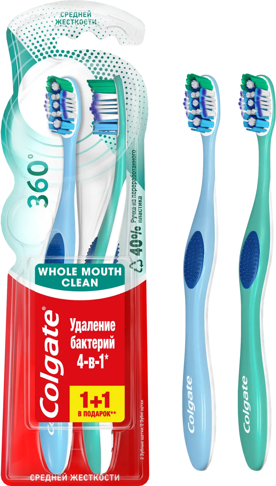 Зубная щетка Colgate 360 cуперчистота средней жесткости 1 + 1 -  Магнит-Продукты