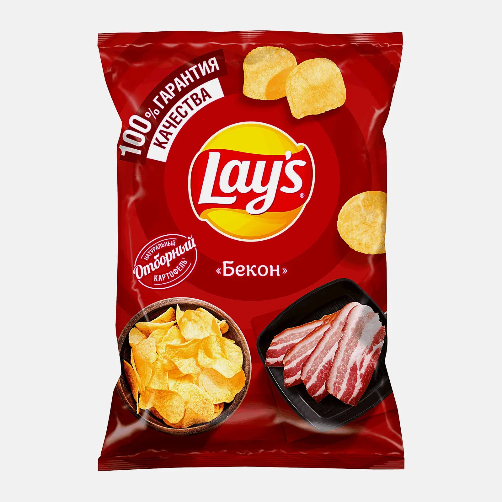 Изображение товара Чипсы Lays картофельные Бекон 140г - хрустящий снек с насыщенным вкусом