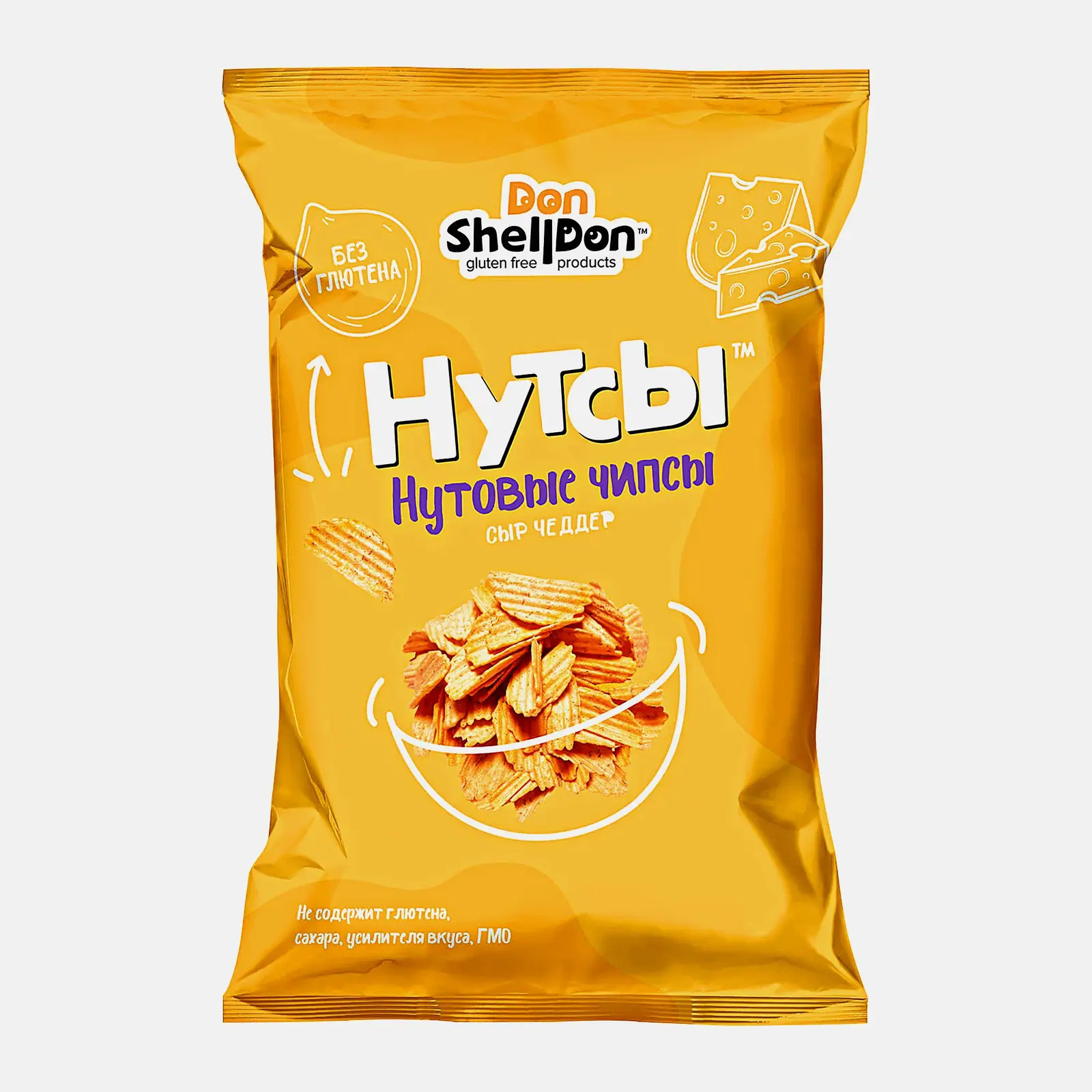 Изображение товара Нутовые чипсы со вкусом сыра чеддер Нутсы 50г
