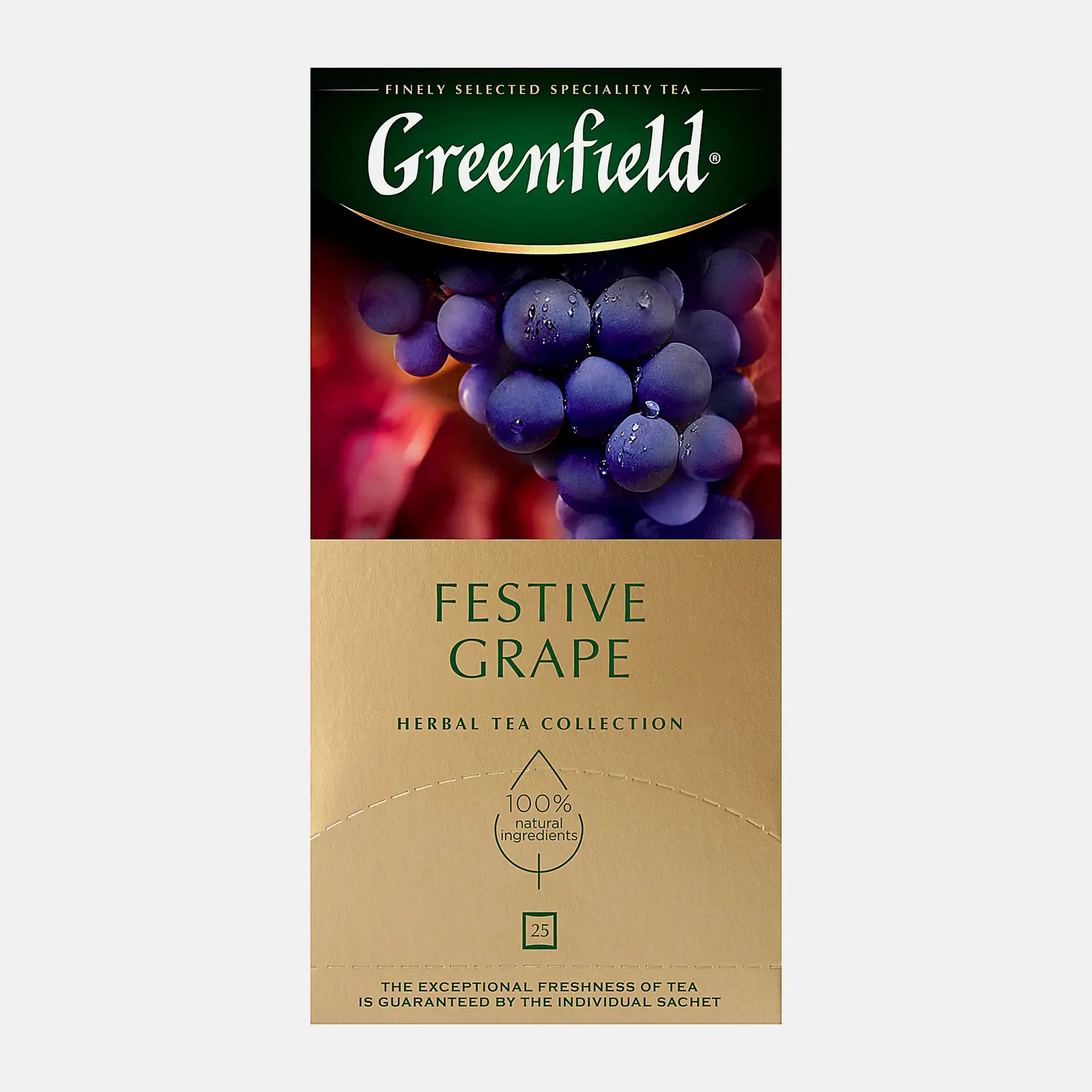 Изображение товара Чай травяной Greenfield Festive Grape 25 пакетов натуральный аромат