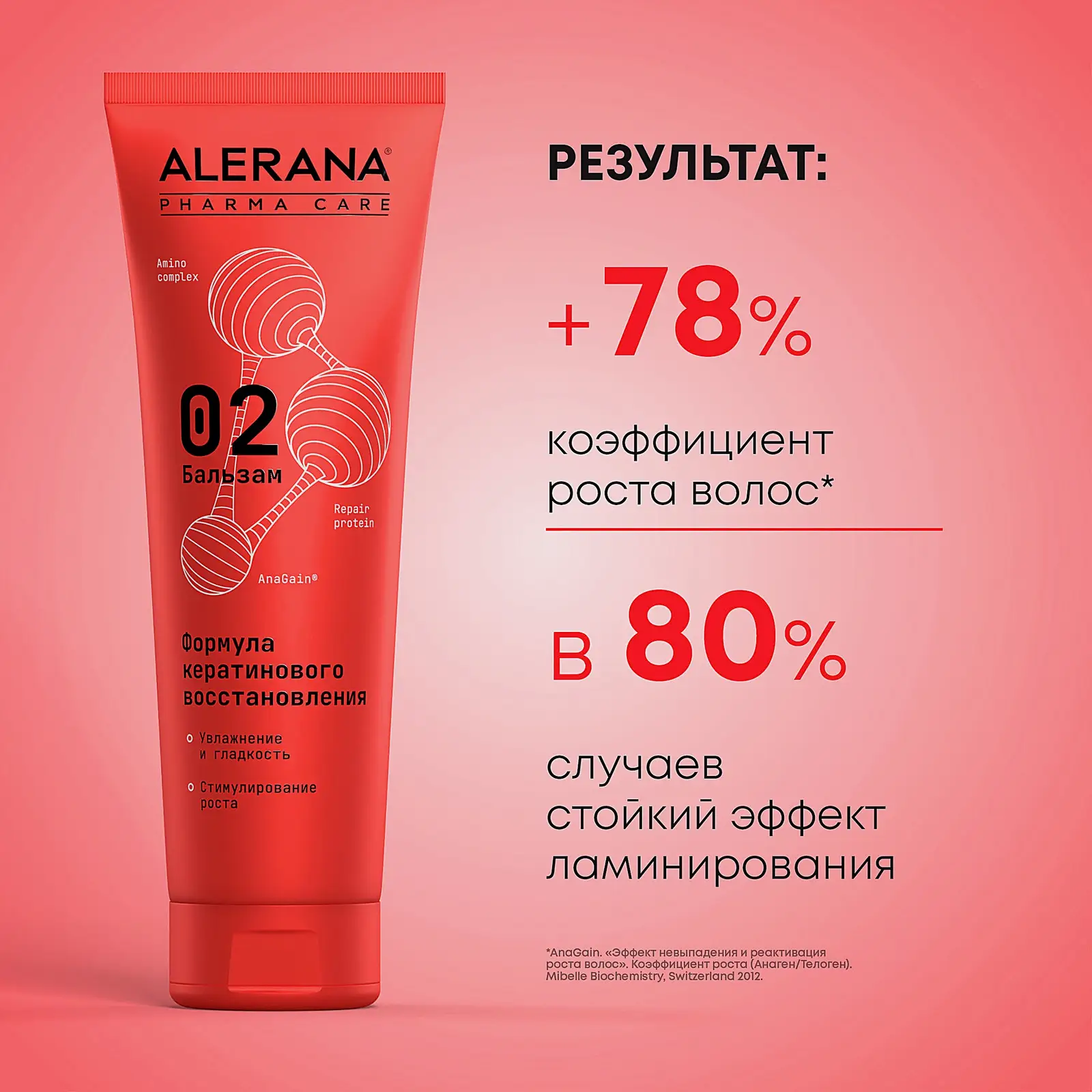 Бальзам Alerana Pharma Care для волос кератиновое восстановление 260мл