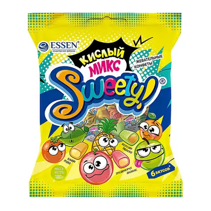 Изображение товара Конфеты Sweety кислые жевательные ассорти 180г
