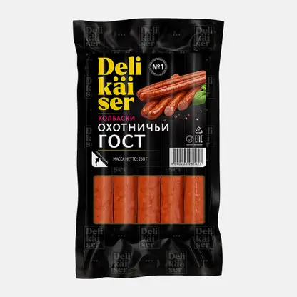 Колбаски Delikaiser Охотничьи полукопченые 250г