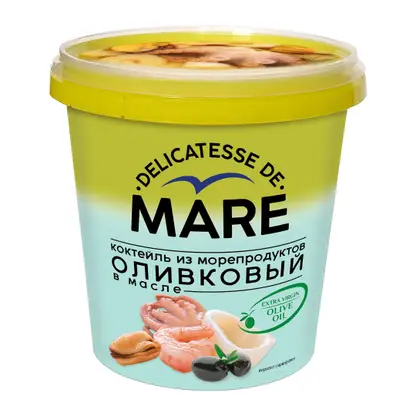 Изображение товара Коктейль из морепродуктов Балтийский Берег Оливковый в масле 380г